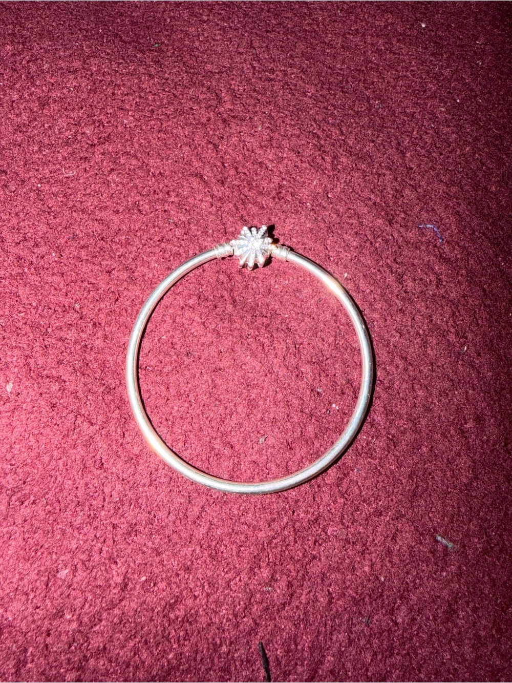 Pandora Silver Floral Clasp Bangle - Silver